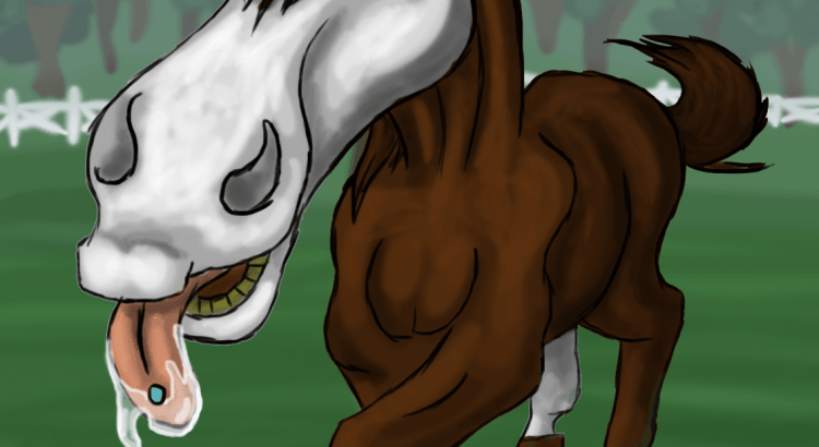 Dessin de cheval faisant un selfie