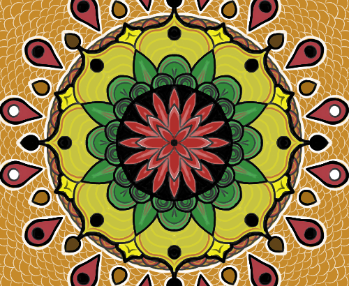 Mandala en couleur