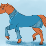 Poney en robe