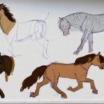 Crayonné de chevaux