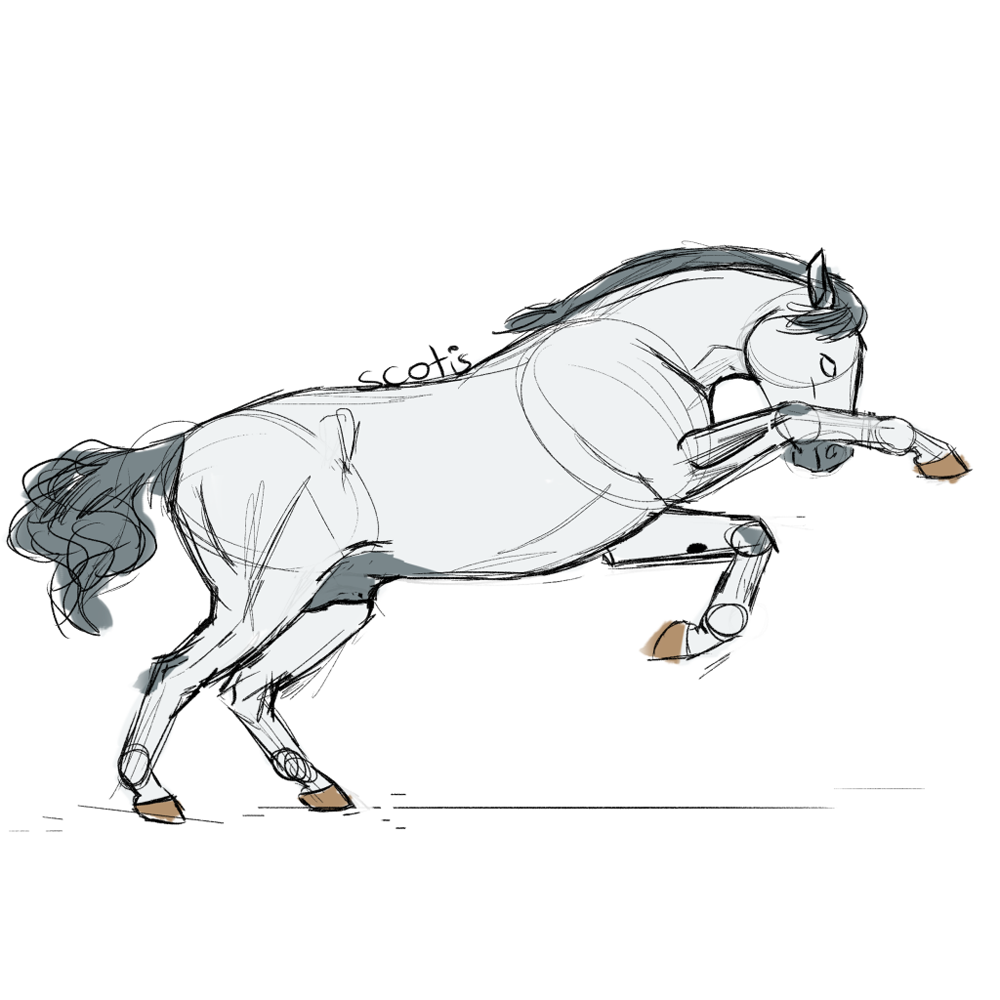 Etalon ibérique jouant, sketch par Scotis